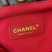 CHANEL Clutch Lambskin Artificial Pearl Top Handle Bag Black AS2609 30cm - 3