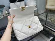 Chanel 19 Handbag Soft Goatskin Large White AS1161 30cm - 2