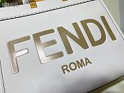 FENDI Medium Roma Sunshine Tote Leather White 372M103 35cm - 3