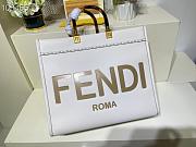 FENDI Medium Roma Sunshine Tote Leather White 372M103 35cm - 4