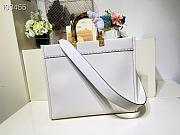 FENDI Medium Roma Sunshine Tote Leather White 372M103 35cm - 5