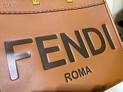 FENDI Medium Roma Sunshine Tote Leather Brown 372M103 35cm - 3