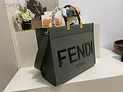 FENDI Medium Roma Sunshine Tote Leather Gray 372M103 35cm - 2