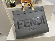 FENDI Medium Roma Sunshine Tote Leather Gray 372M103 35cm - 3