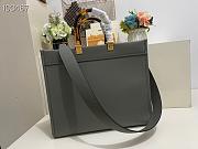 FENDI Medium Roma Sunshine Tote Leather Gray 372M103 35cm - 6