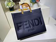 FENDI Medium  Roma Sunshine Tote Leather Black 372M103 35cm - 2