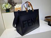 FENDI Medium  Roma Sunshine Tote Leather Black 372M103 35cm - 4