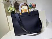 FENDI Medium  Roma Sunshine Tote Leather Black 372M103 35cm - 5