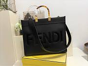 FENDI Medium  Roma Sunshine Tote Leather Black 372M103 35cm - 1