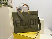 FENDI Medium Roma Sunshine Tote Leather Green 372M103 35cm - 1