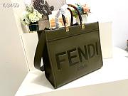 FENDI Medium Roma Sunshine Tote Leather Green 372M103 35cm - 2