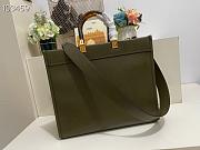 FENDI Medium Roma Sunshine Tote Leather Green 372M103 35cm - 6