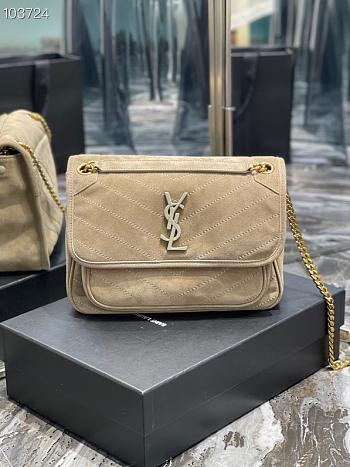 YSL Niki Shoulder Bag Apricot 498894 28cm 