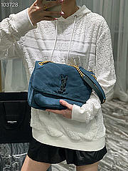 YSL Niki Shoulder Bag Blue 498894 28cm  - 3