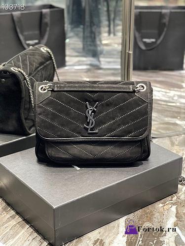 YSL Niki Shoulder Bag Black 498894 28cm 28cm - 1