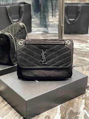 YSL Niki Shoulder Bag Black 498894 28cm 28cm
