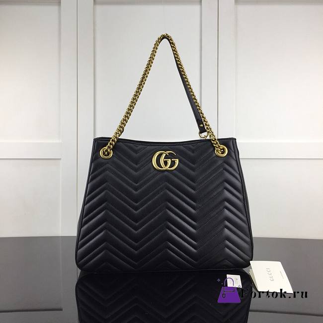 Fortok Gucci GG Marmont Matelassé Tote Bag Black 453569 36cm - 1