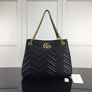 Fortok Gucci GG Marmont Matelassé Tote Bag Black 453569 36cm