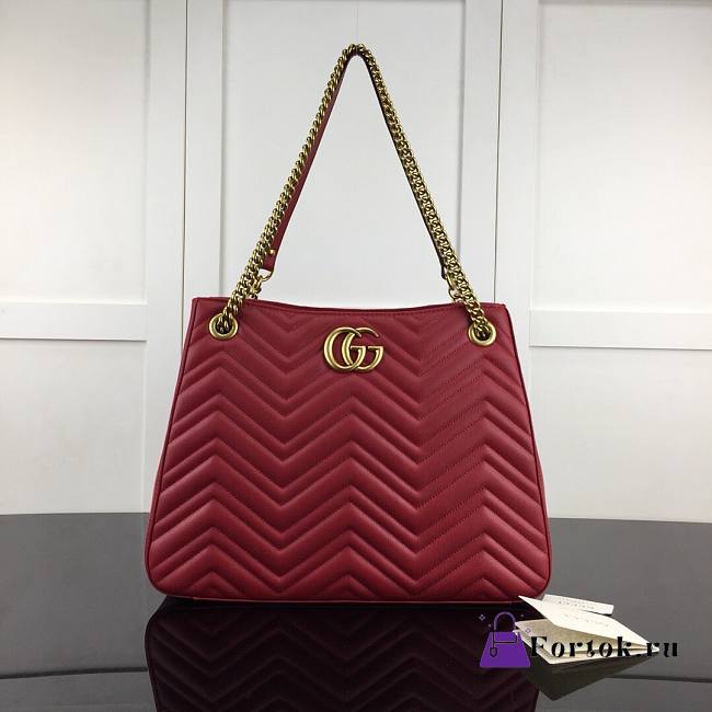 Gucci GG Marmont Matelassé Tote Bag Red 453569 36cm - 1