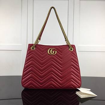 Gucci GG Marmont Matelassé Tote Bag Red 453569 36cm