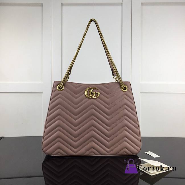 Gucci GG Marmont Matelassé Tote Bag Dusty Pink 453569 36cm - 1