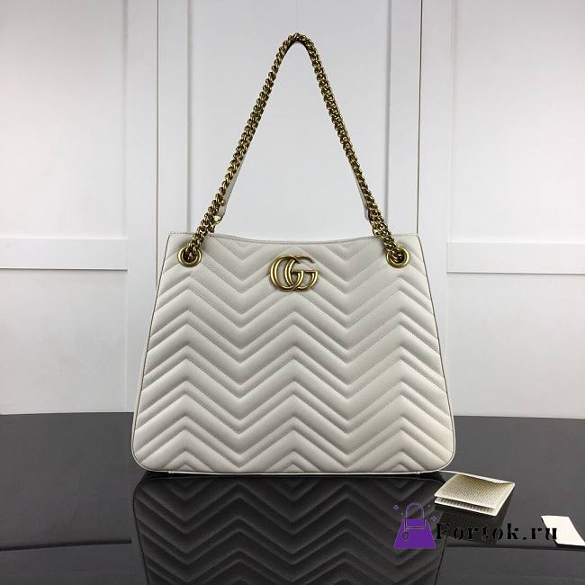 Gucci GG Marmont Matelassé Tote Bag White 453569 36cm - 1