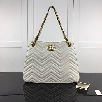 Gucci GG Marmont Matelassé Tote Bag White 453569 36cm