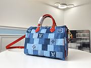 Louis Vuitton Escale Speedy Bandoulière Blue Denim M45041 30cm - 6