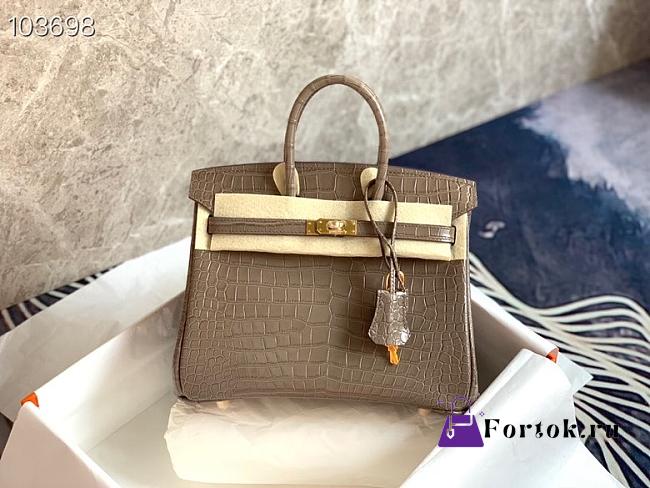 Hermès Platinum Bag Brikin Crocodile Pattern 30002803 30cm - 1