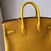 Hermès Brikin Crocodile Pattern Touch 9D Jaune Amber Yellow 25cm  - 3