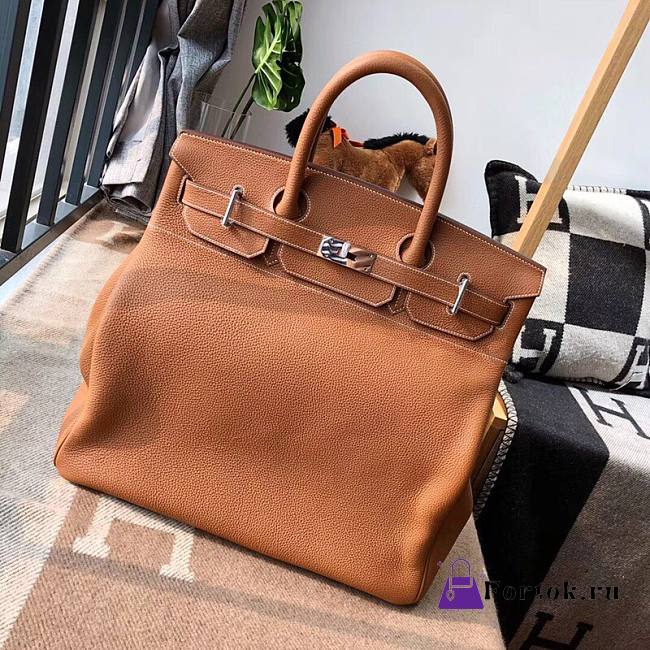 Hermès Birkin HAC Natural Yellow Silver Buckle 40cm - 1