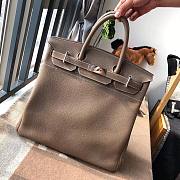 Hermès Birkin HAC Elephant Gray Etoupe CK18 Silver Buckle 40cm - 1