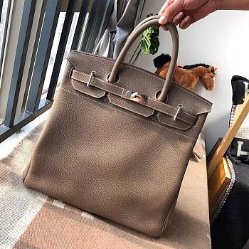 Hermès Birkin HAC Elephant Gray Etoupe CK18 Silver Buckle 40cm