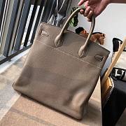 Hermès Birkin HAC Elephant Gray Etoupe CK18 Silver Buckle 40cm - 6