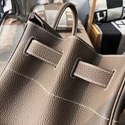 Hermès Birkin HAC Elephant Gray Etoupe CK18 Silver Buckle 40cm - 4