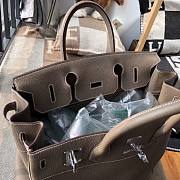 Hermès Birkin HAC Elephant Gray Etoupe CK18 Silver Buckle 40cm - 2