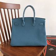 Hermès Platinum Bag Brikin Blue 35cm - 6