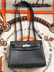 Hermès Kelly Danse Swift Black Silver Buckle 22cm  - 1