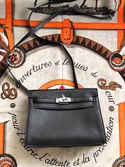 Hermès Kelly Danse Swift Black Silver Buckle 22cm  - 6