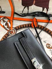 Hermès Kelly Danse Swift Black Silver Buckle 22cm  - 3