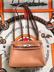 Hermès Kelly Danse Swift Gold-Brown Silver Buckle 22cm  - 1