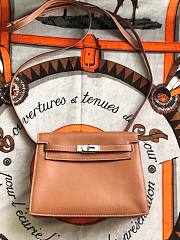 Hermès Kelly Danse Swift Gold-Brown Silver Buckle 22cm  - 6