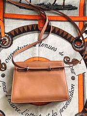 Hermès Kelly Danse Swift Gold-Brown Silver Buckle 22cm  - 5