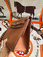 Hermès Kelly Danse Swift Gold-Brown Silver Buckle 22cm  - 4