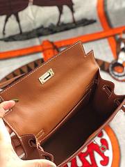 Hermès Kelly Danse Swift Gold-Brown Silver Buckle 22cm  - 3