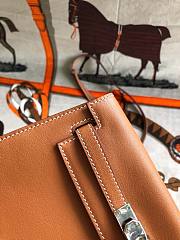 Hermès Kelly Danse Swift Gold-Brown Silver Buckle 22cm  - 2