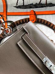 Hermès Kelly Danse Swift Elephant Silver Buckle 22cm - 2