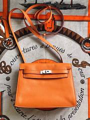 Hermès Kelly Danse Swift Orange Silver Buckle 22cm - 5