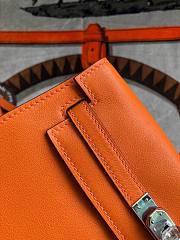 Hermès Kelly Danse Swift Orange Silver Buckle 22cm - 2