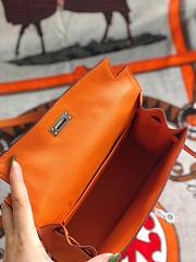 Hermès Kelly Danse Swift Orange Silver Buckle 22cm - 3